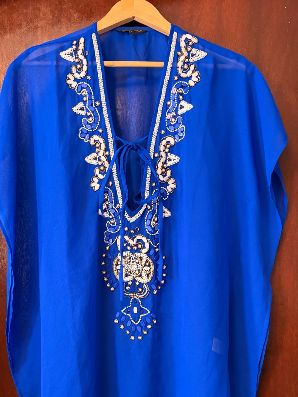 Embellished Royal Blue Women's  Spiaggia Dolce Tunic Top